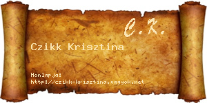 Czikk Krisztina névjegykártya